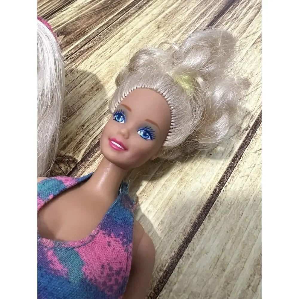 Vtg Barbie Bundle Of 3 Vintage Blonde Girls Trendy Swimsuit Dress Jumpsuit #Y354